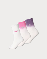 adidas Ombre Crew Socks 3 Pairs - White / Semi Lucid Fuchsia / Aurora Plum